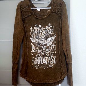 Affliction 1973 Loud & Fast long sleeve shirt size XL